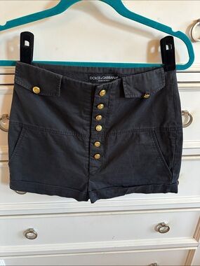 Vintage Dolce & Gabbana Sailor Shorts Gold Button Italy M